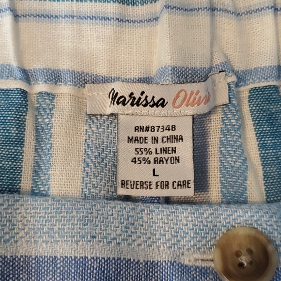 Marissa Olivia Summer Stripe Midi Skirt NWOT L - Picture 8 of 10